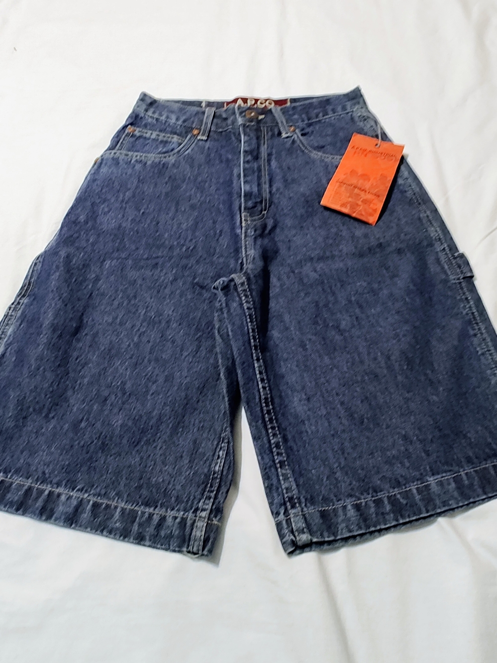 A.P.C. Boys Vintage Dark Blue Denim Carpenter Shorts